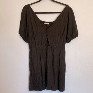 Abercrombie & Fitch Womens Size M Black Mini Smocked Back Front Cut Out Dress